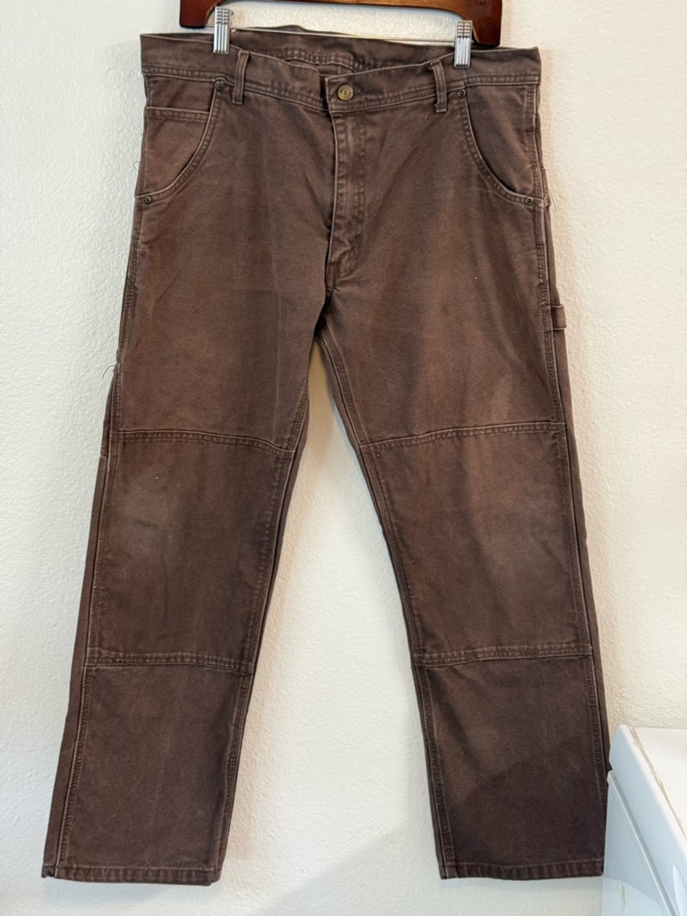 Key Jeans Men 34x30 Brown Carpenter Double Knee Work Wear Pants Heavy Duty